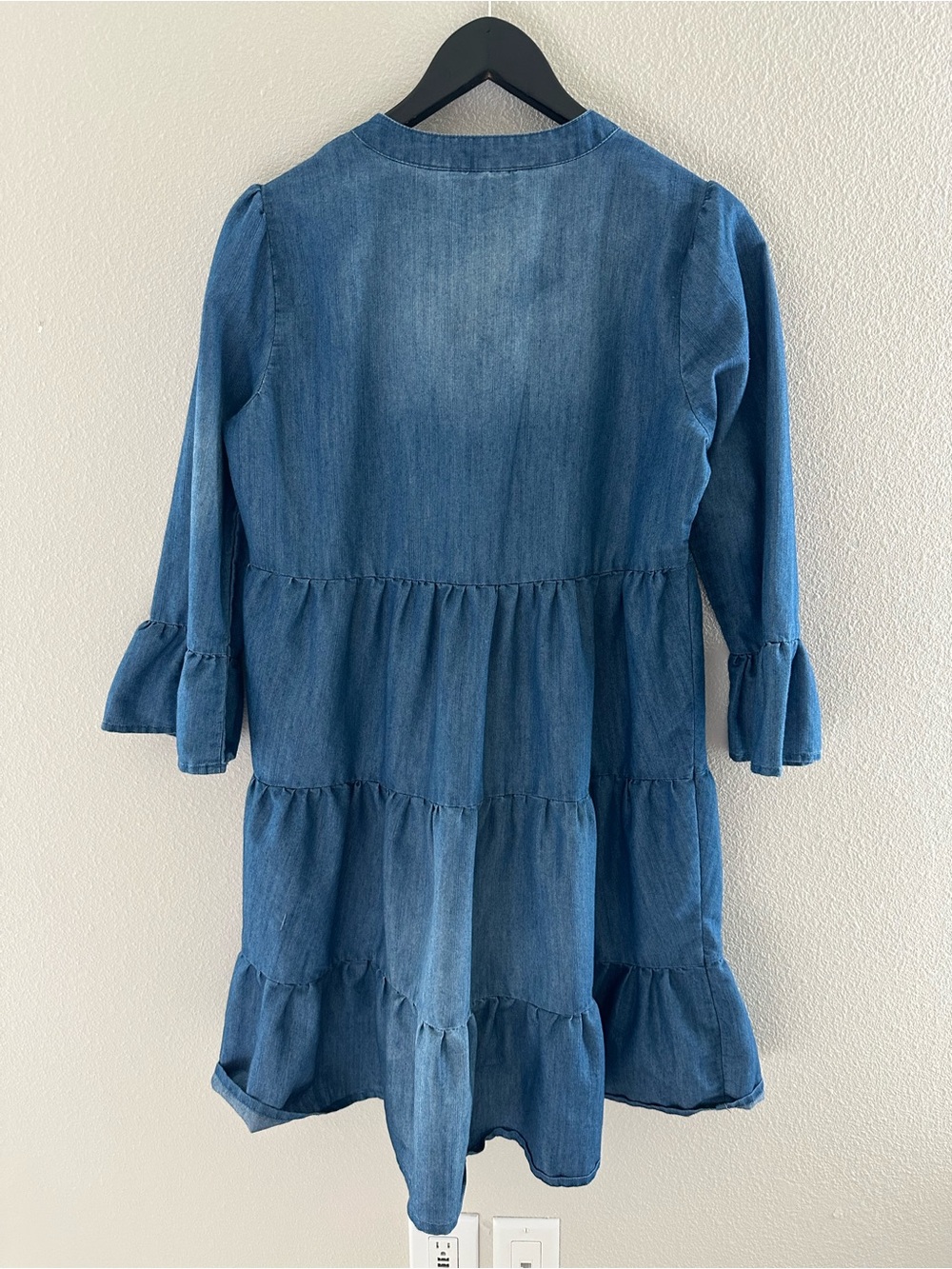 Denim Tiered Casual Dress by Given Kale - Blue - Picture 4 of 5